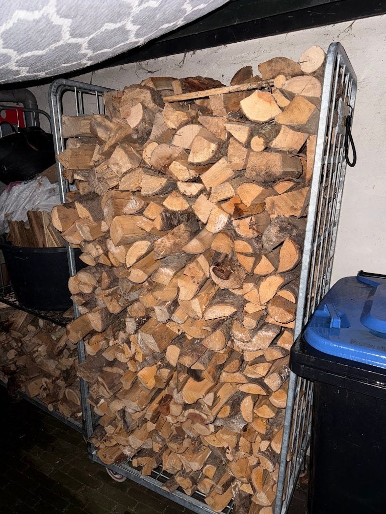 Droog haardhout ± 1 m³, Minder dan 3 m³, Ophalen, Overige houtsoorten, Blokken