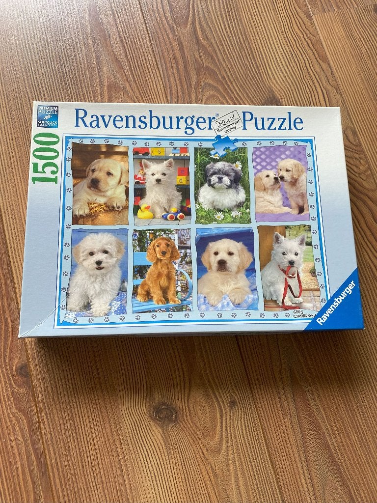 Ravensburger Puzzel 163748 1500 stukjes Puppies, Ophalen of Verzenden, 500 t/m 1500 stukjes, Zo goed als nieuw, Legpuzzel