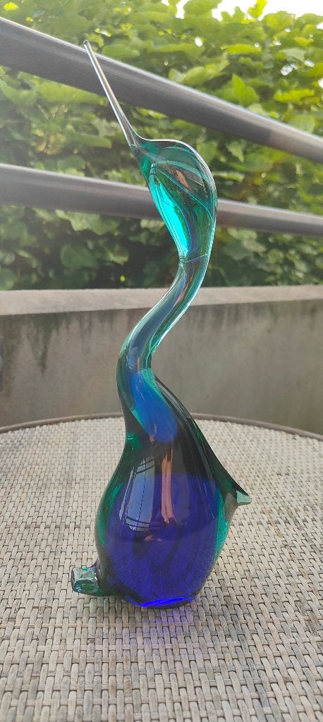 Vintage Boheems glazen reiger sculptuur, Ophalen
