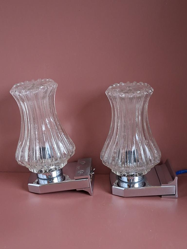 Vintage Wandlampjes Chroom, Ophalen of Verzenden