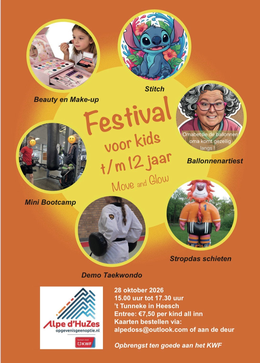 Kinder festival, beauty en bewegen, Drie personen of meer, Ticket of Toegangskaart