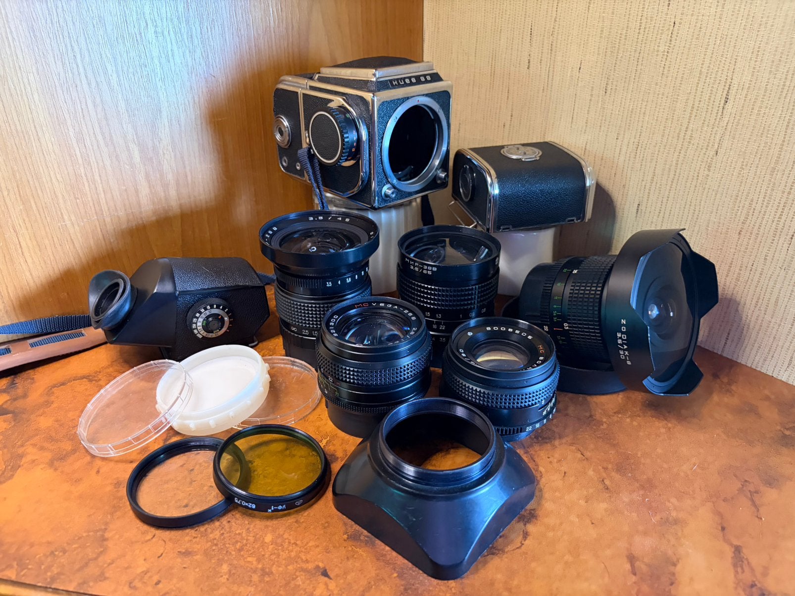 COMPLETE KIEV 88 CAMERA SET – VINTAGE ANALOGE FOTOGRAFIE, Ophalen of Verzenden, Zo goed als nieuw