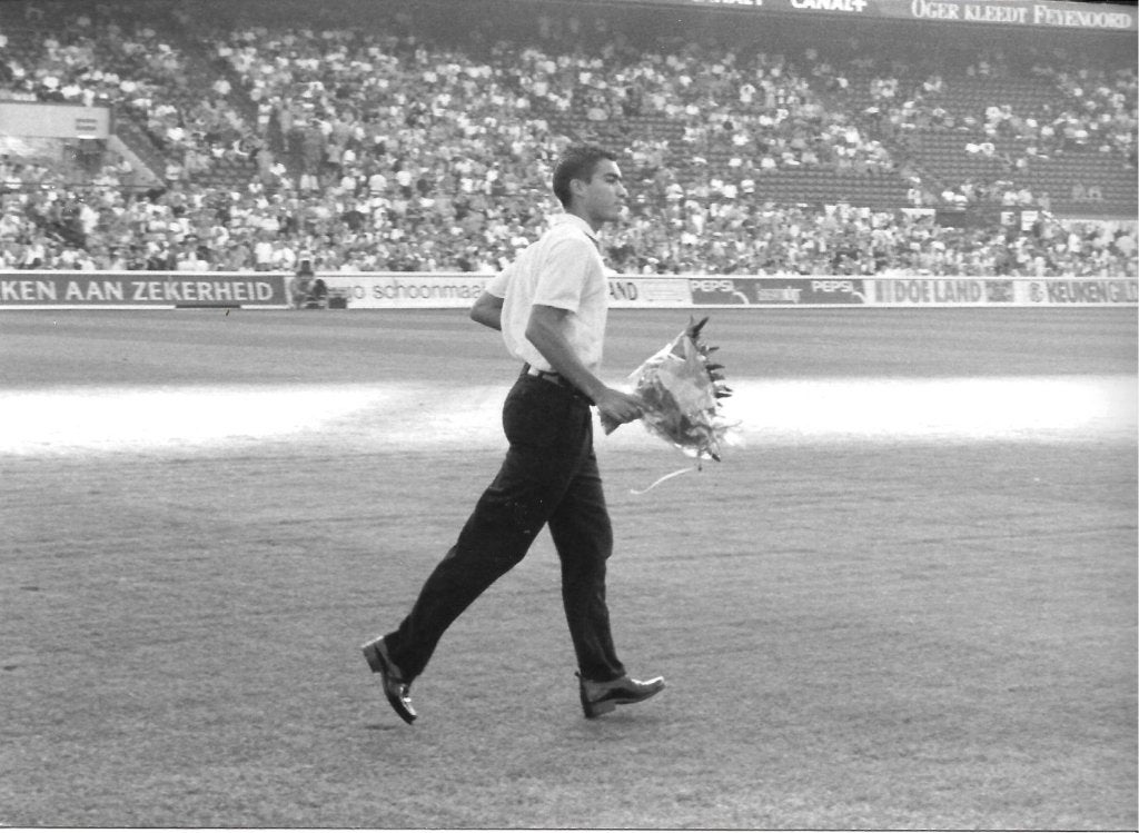 fotokaart Piet Bouts 08-08-1998 Feyenoord- Tottenham Hotspur, Verzenden, Zo goed als nieuw, Feyenoord, Poster, Plaatje of Sticker