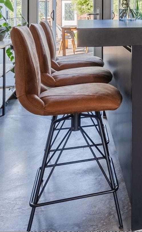 Barstoel barkruk XOOON leder met draaischijf 3 stuks, Huis en Inrichting, Barkrukken, Ophalen, 60 tot 90 cm, Zo goed als nieuw