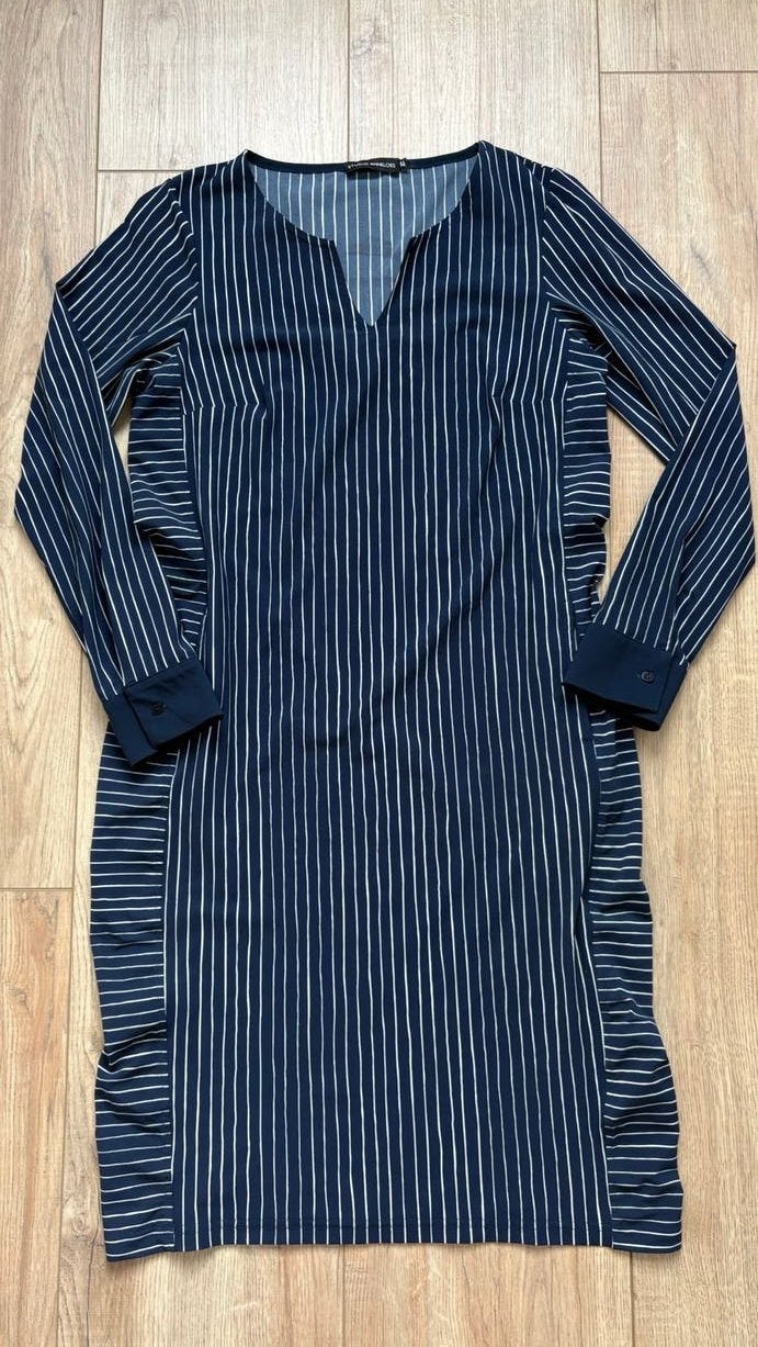 Studio Anneloes simplicity stripe dress jurk M, Ophalen of Verzenden, Zo goed als nieuw, Blauw, Onder de knie