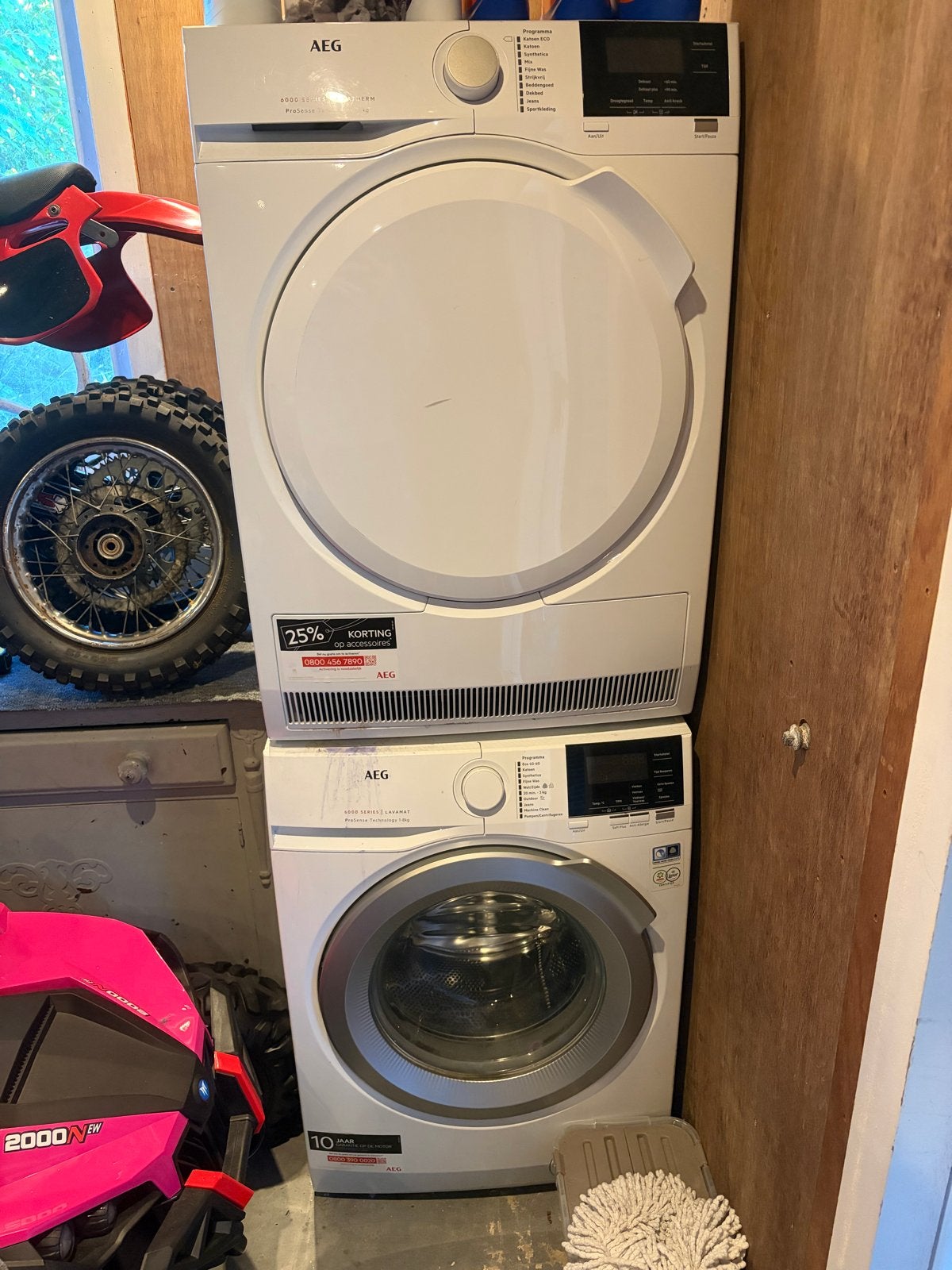 AEG Lavamat wasmachine en Lavatherm droger set, 6 tot 8 kg, Ophalen, Gebruikt, 85 tot 90 cm