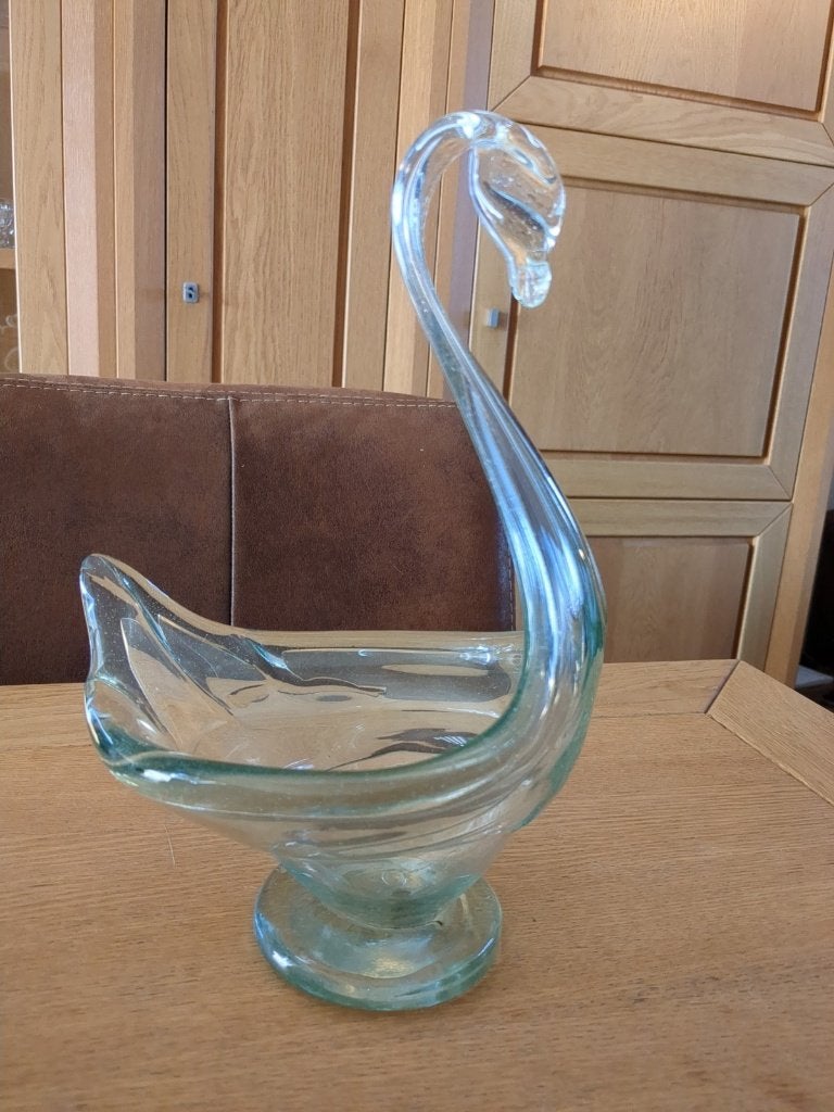 Glazen zwaan bloempot / decoratie, Ophalen