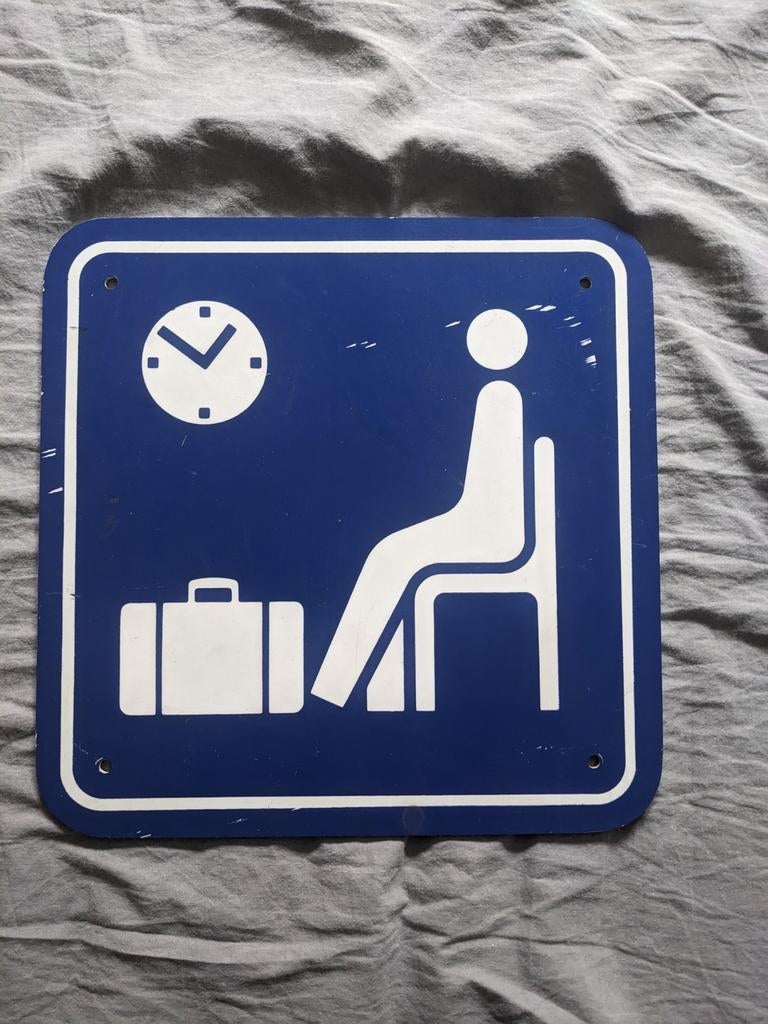 Oud NS pictogram bord - wachtkamer, Verzamelen, Spoorwegen en Tramwegen, Ophalen of Verzenden, Trein, Overige typen