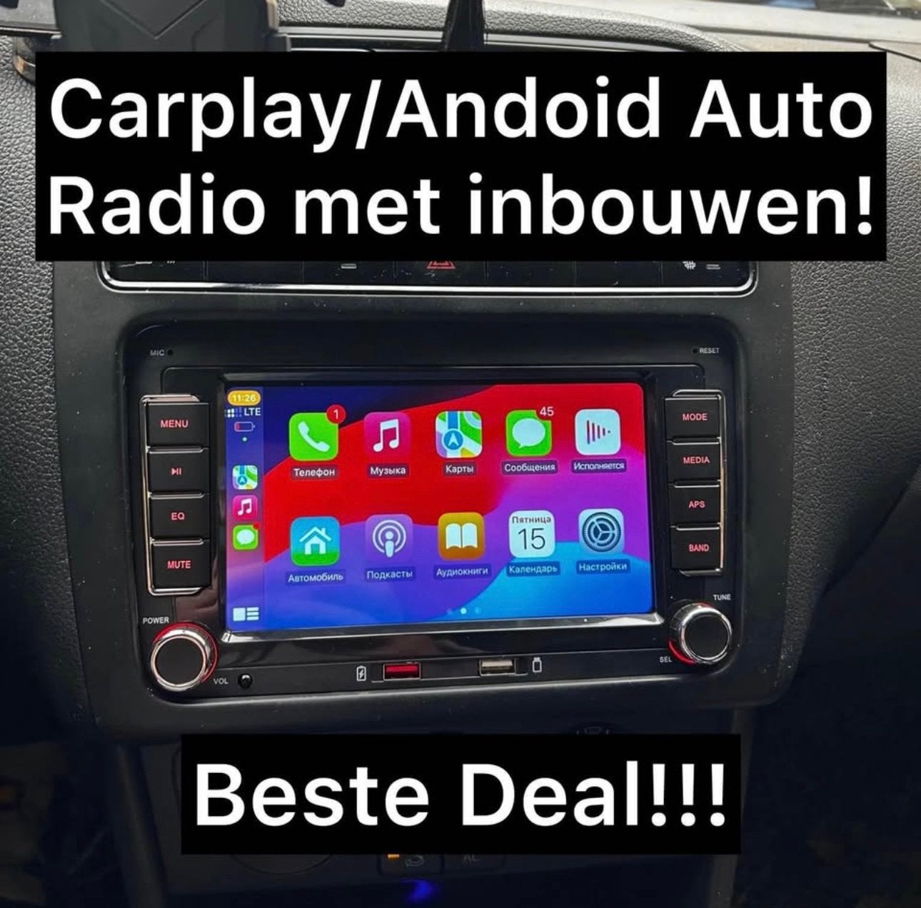 Radio carplay android auto scherm voor volkswagen seat skoda, Ophalen of Verzenden, Zo goed als nieuw