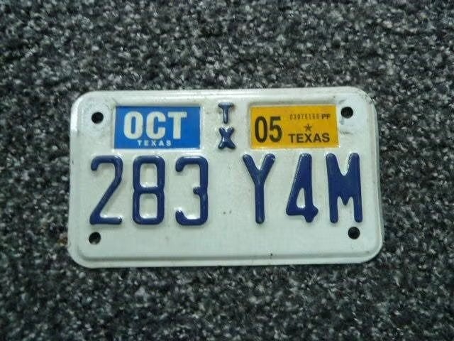 Motor licenseplate motor kentekenplaat Texas 1 USA, Verzamelen, Automerken, Motoren en Formule 1, Gebruikt, Auto's, Verzenden