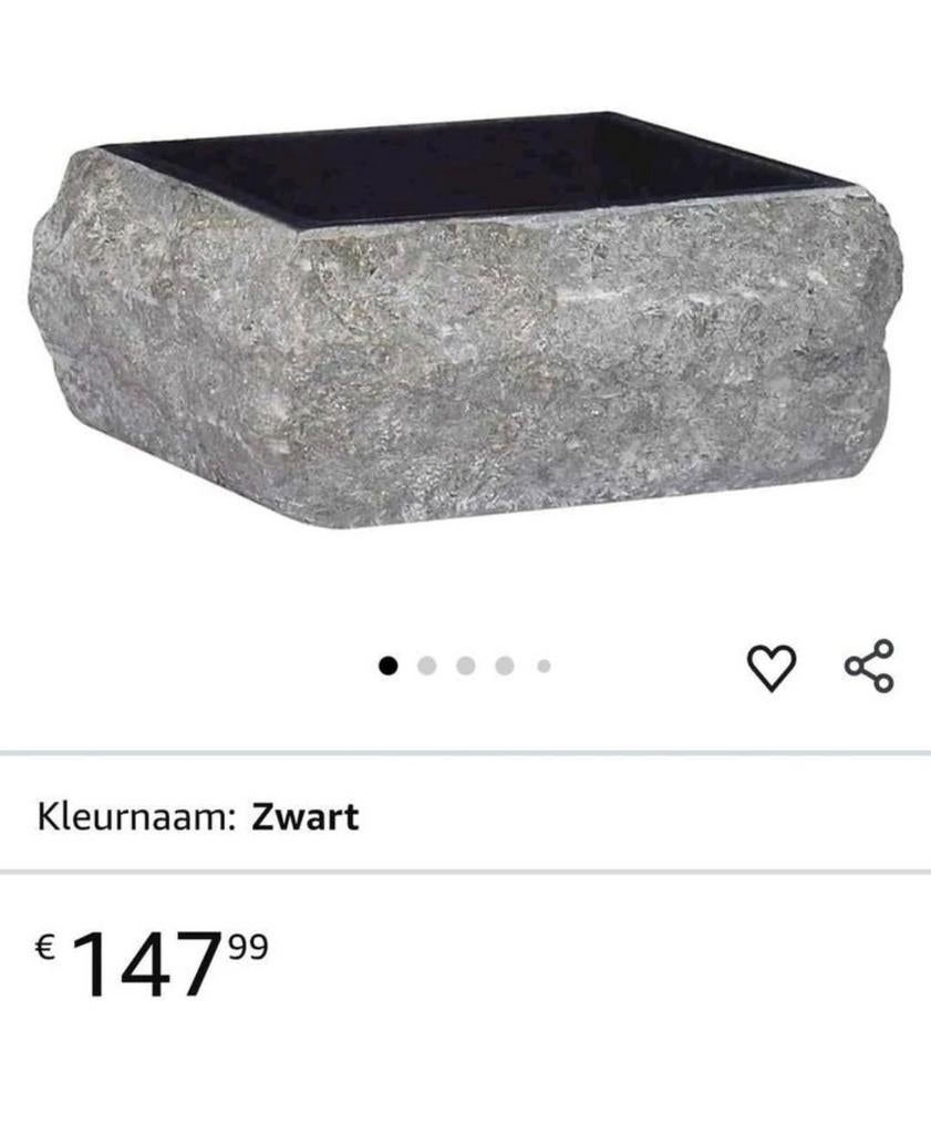 Zwart marmer wasbak nieuw in doos, Doe-het-zelf en Verbouw, Sanitair, Ophalen, Nieuw, Wastafel