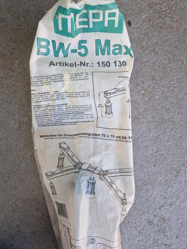 MEPA BW-5 Max douchebakonderstel, Doe-het-zelf en Verbouw, Ophalen, Nieuw