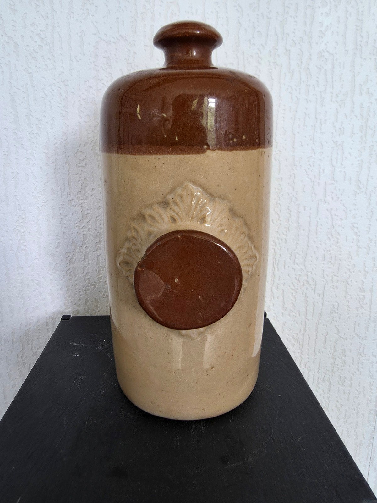 Antieke kruik van steengoed, 25cm hoog, Antiek en Kunst, Antiek | Keramiek en Aardewerk, Ophalen of Verzenden
