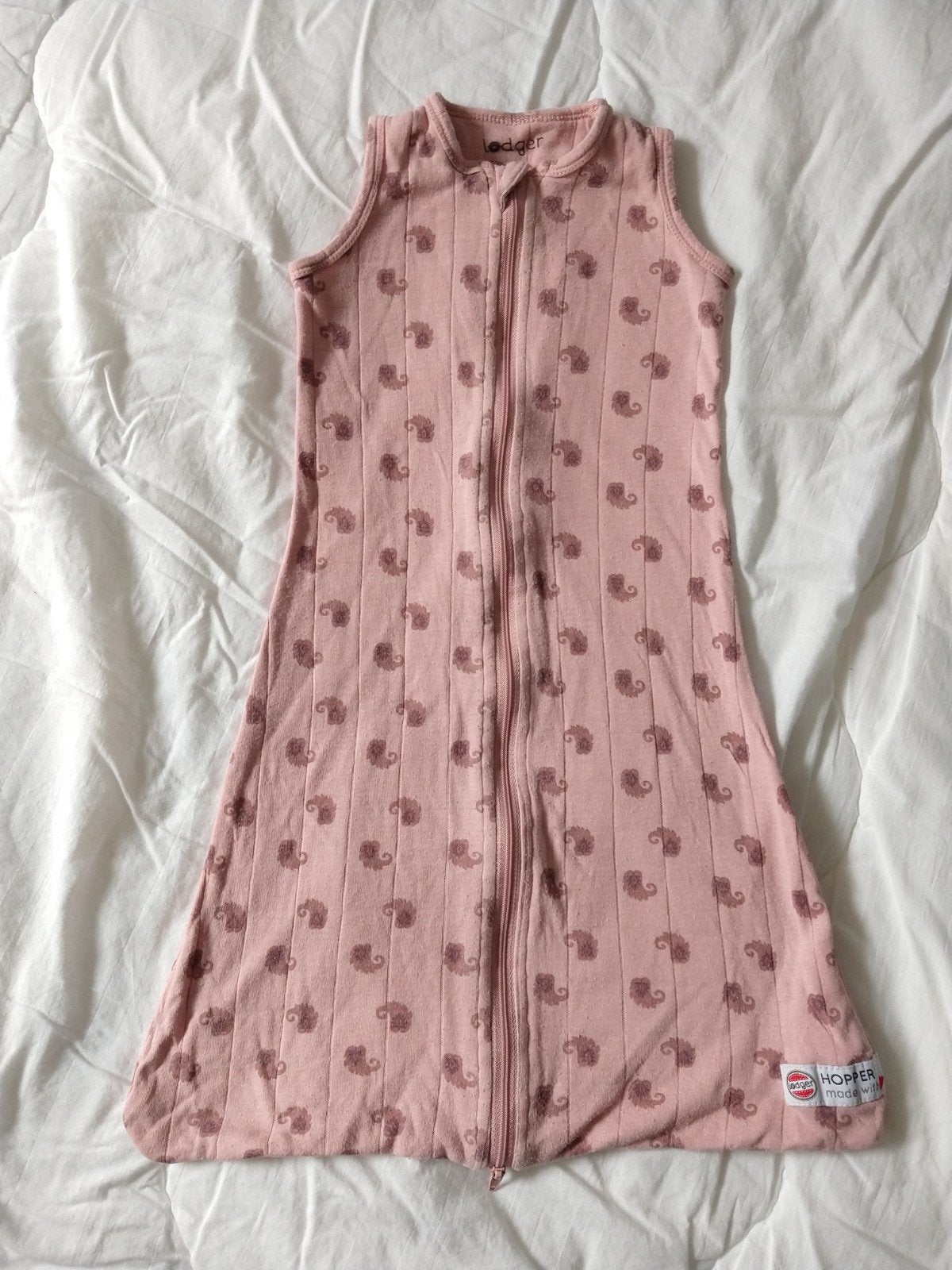 Lodger Hopper baby roze zomer slaapzak 0,5 TOG maat 50-62, Kinderen en Baby's, Wasbaar, Gebruikt, Lodger, Ophalen of Verzenden