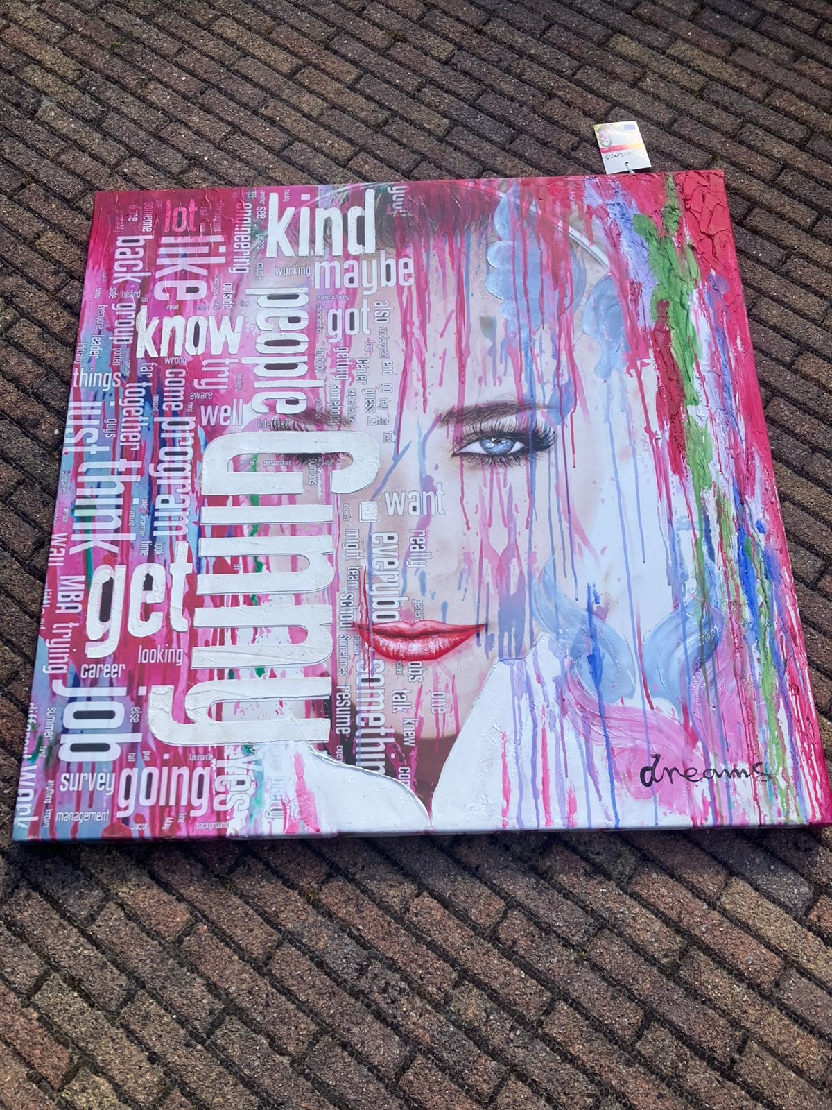 Modern schilderij uit de Dreams collectie, Ophalen, Kunststof, Met textuur, Gemengde techniek
