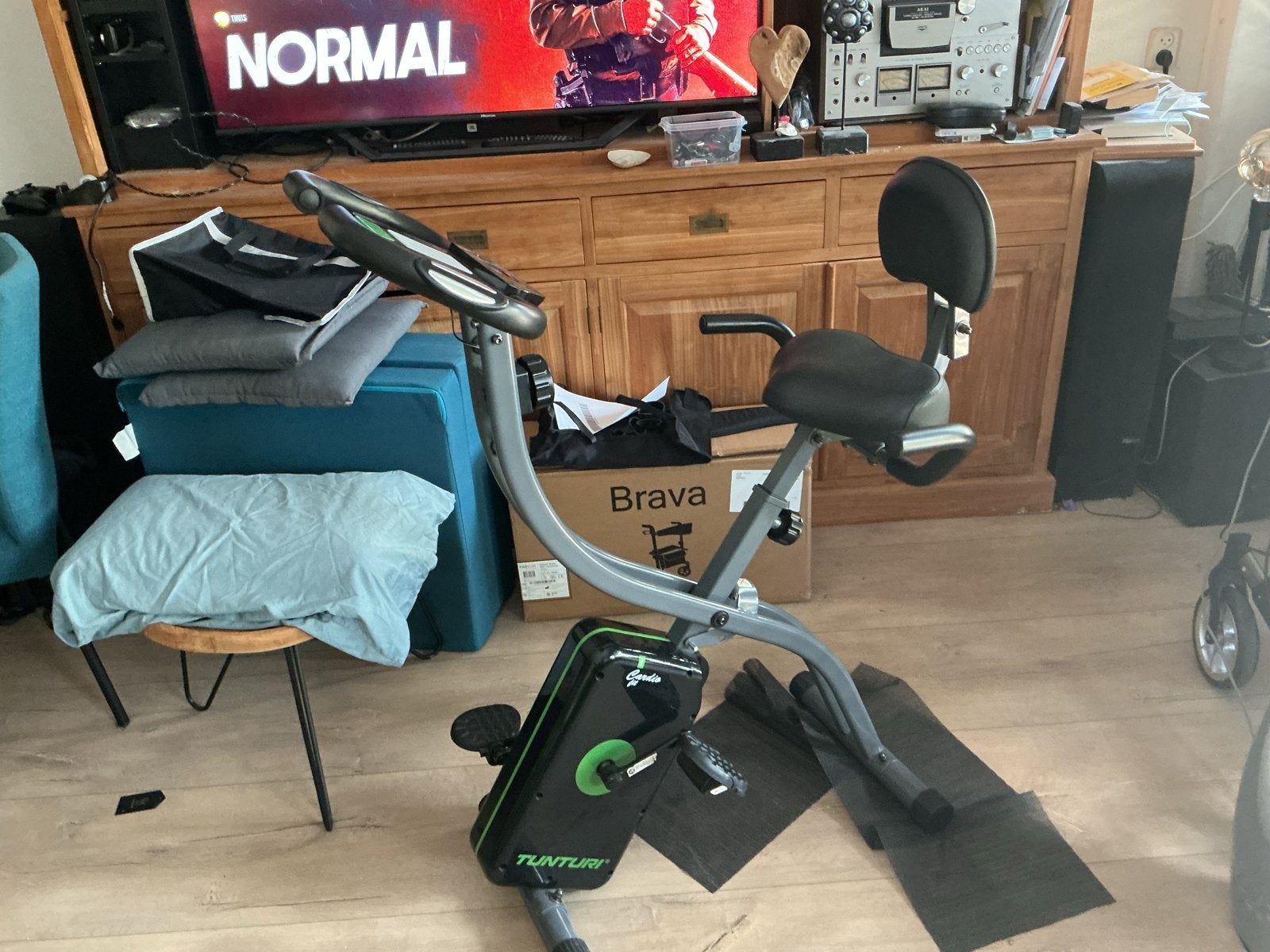 Tunturi hometrainer cardiofit b20- opklapbaar, Ophalen, Zo goed als nieuw, Metaal, Benen