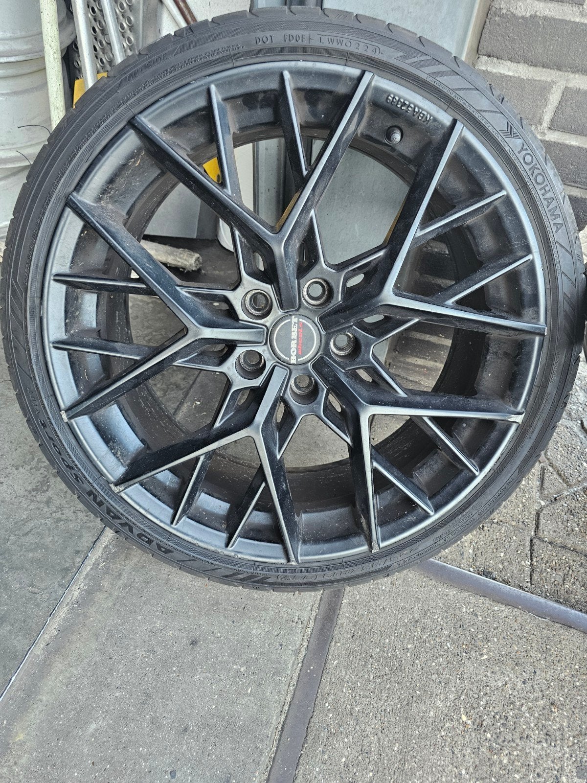 BORBET BY 8.5x19 5X112 ET 45 72.5 Matzwart velgen met schade, Gebruikt, Velg(en), Zomerbanden, Ophalen