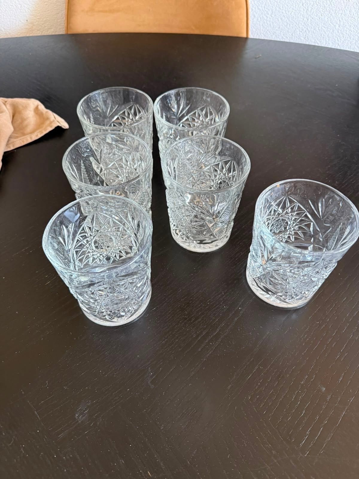 Set van 6 kristallen glazen, Antiek en Kunst, Antiek | Glas en Kristal, Ophalen