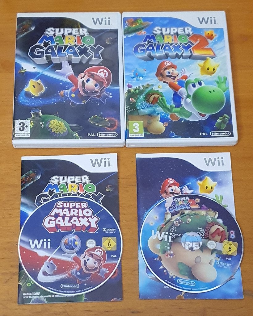 WII | Super Mario GALAXY + Super Mario GALAXY 2, Avontuur en Actie, Gebruikt, 2 spelers, Ophalen of Verzenden