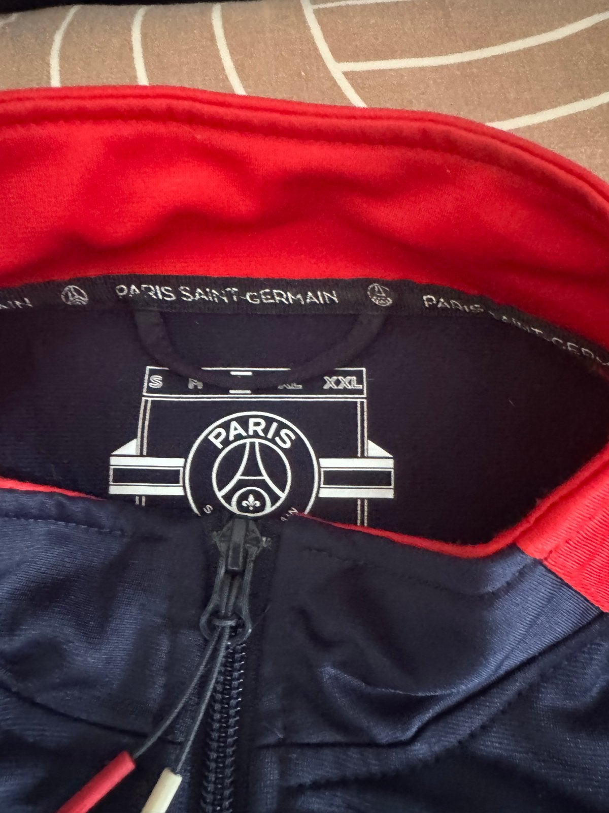 PSG Vest met Rits en Rode Streep - Navyblauw, Blauw, Maat 56/58 (XL), Ophalen of Verzenden, Zo goed als nieuw