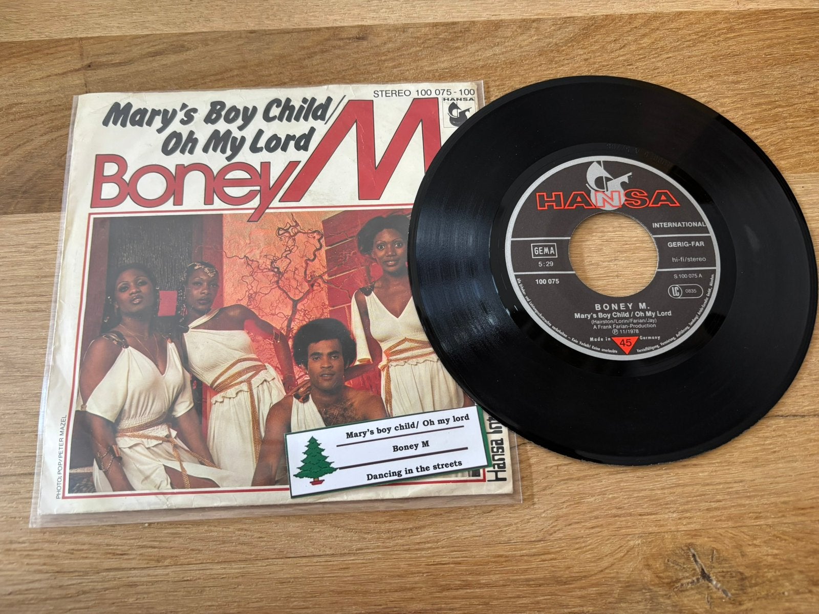Boney M - mary’s boy child vinyl 7” kerst, Cd's en Dvd's, Ophalen of Verzenden, Zo goed als nieuw, Pop