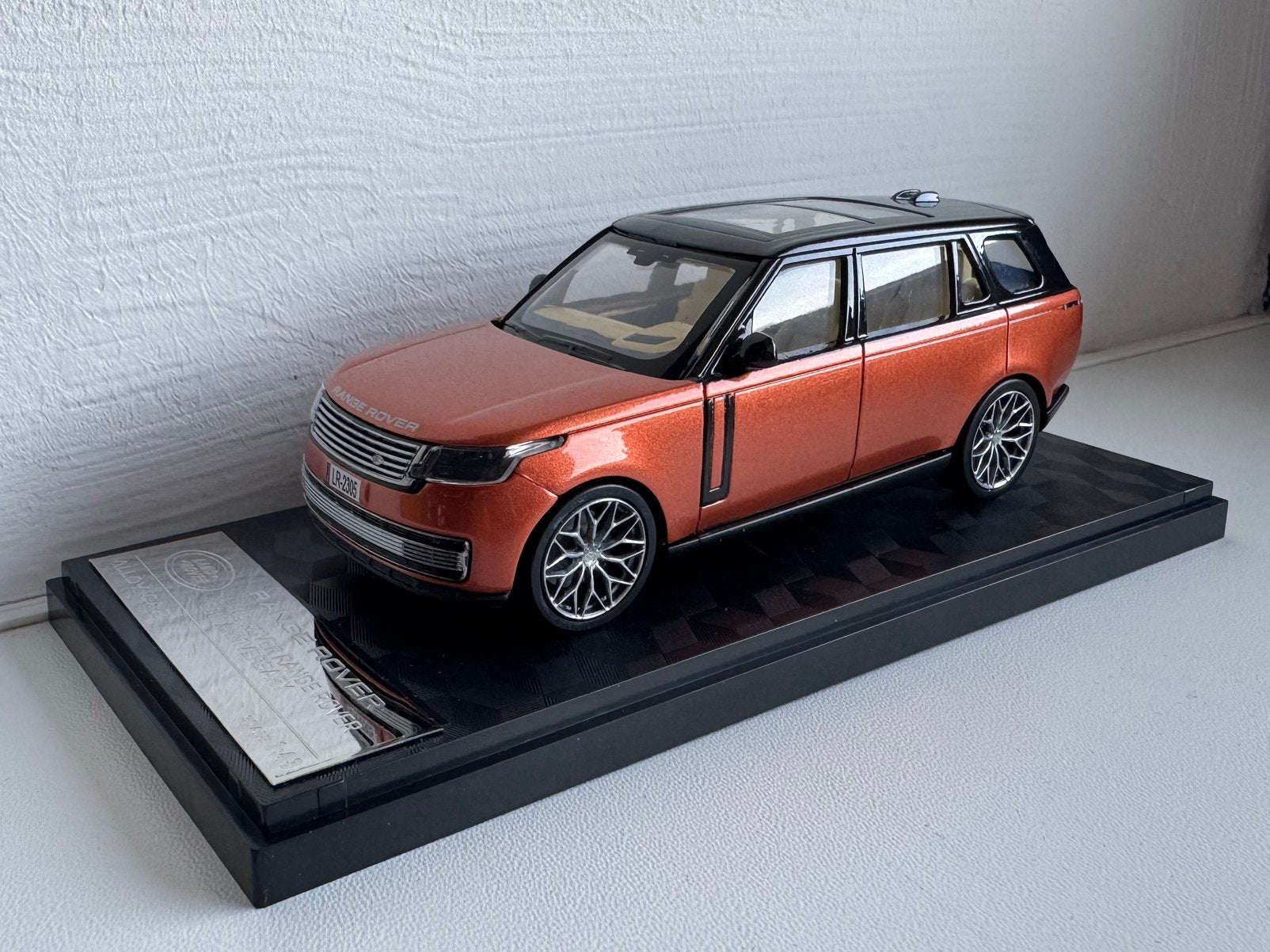 Range Rover LWB 1/43 KMM model *handgemaakt* oranje, Verzenden, Zo goed als nieuw, Auto, Overige merken