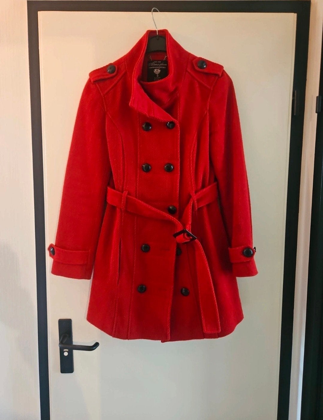 Mooie rode jas maat 36, Kleding | Dames, Atmosphere, Ophalen of Verzenden, Maat 36 (S), Gedragen