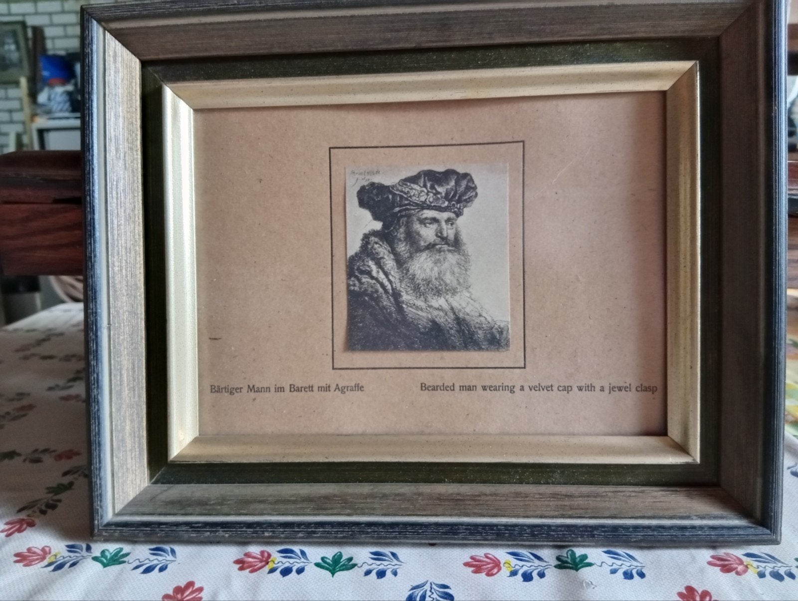 Portret van een bebaarde man in baret met agraffe, Portret of Personen, Ophalen of Verzenden, Klassiek, Print