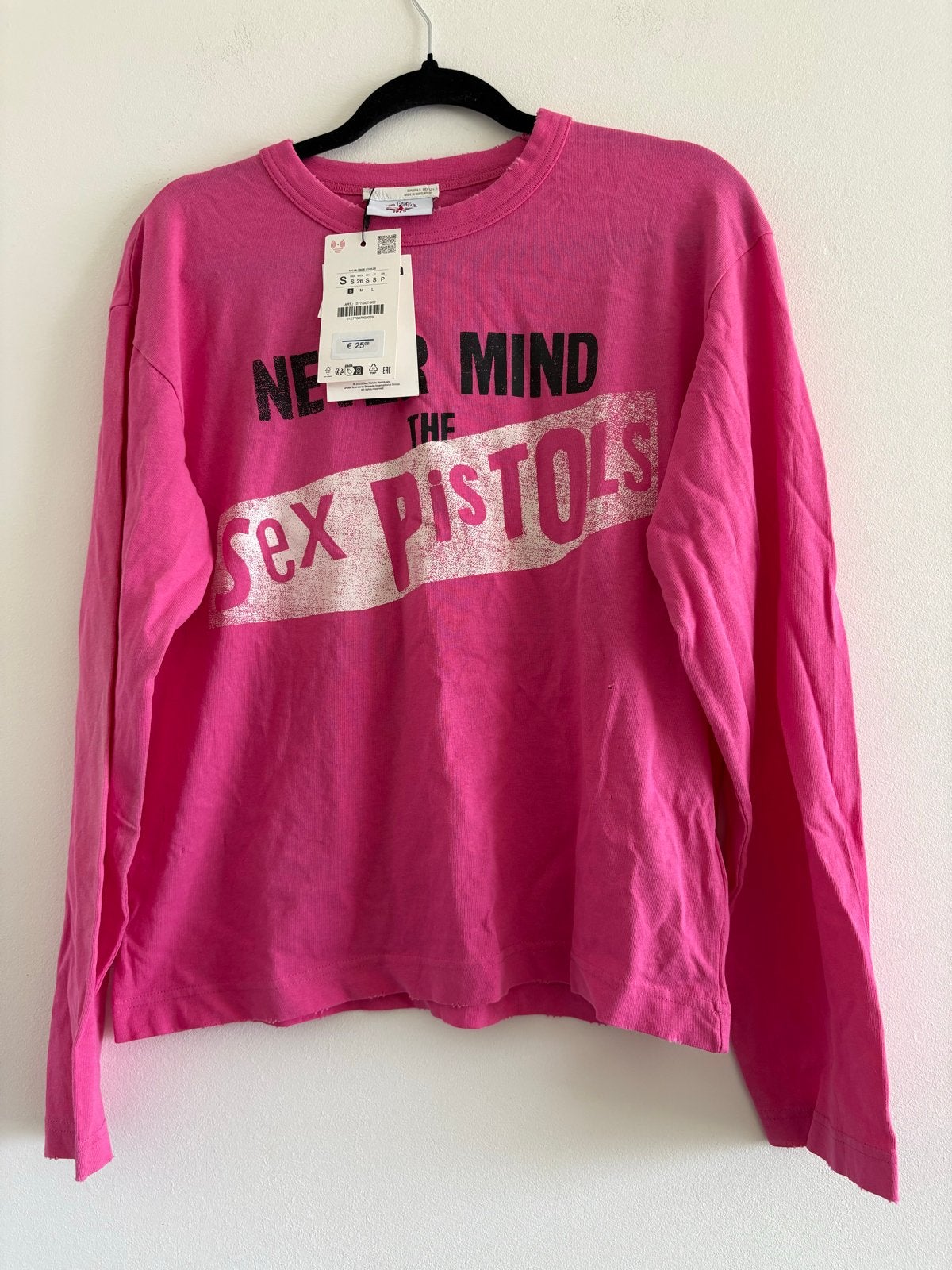 Zara Roze Sex Pistols Longsleeve T-Shirt Met Print Nieuw, Nieuw, Ophalen of Verzenden, Lange mouw, Roze