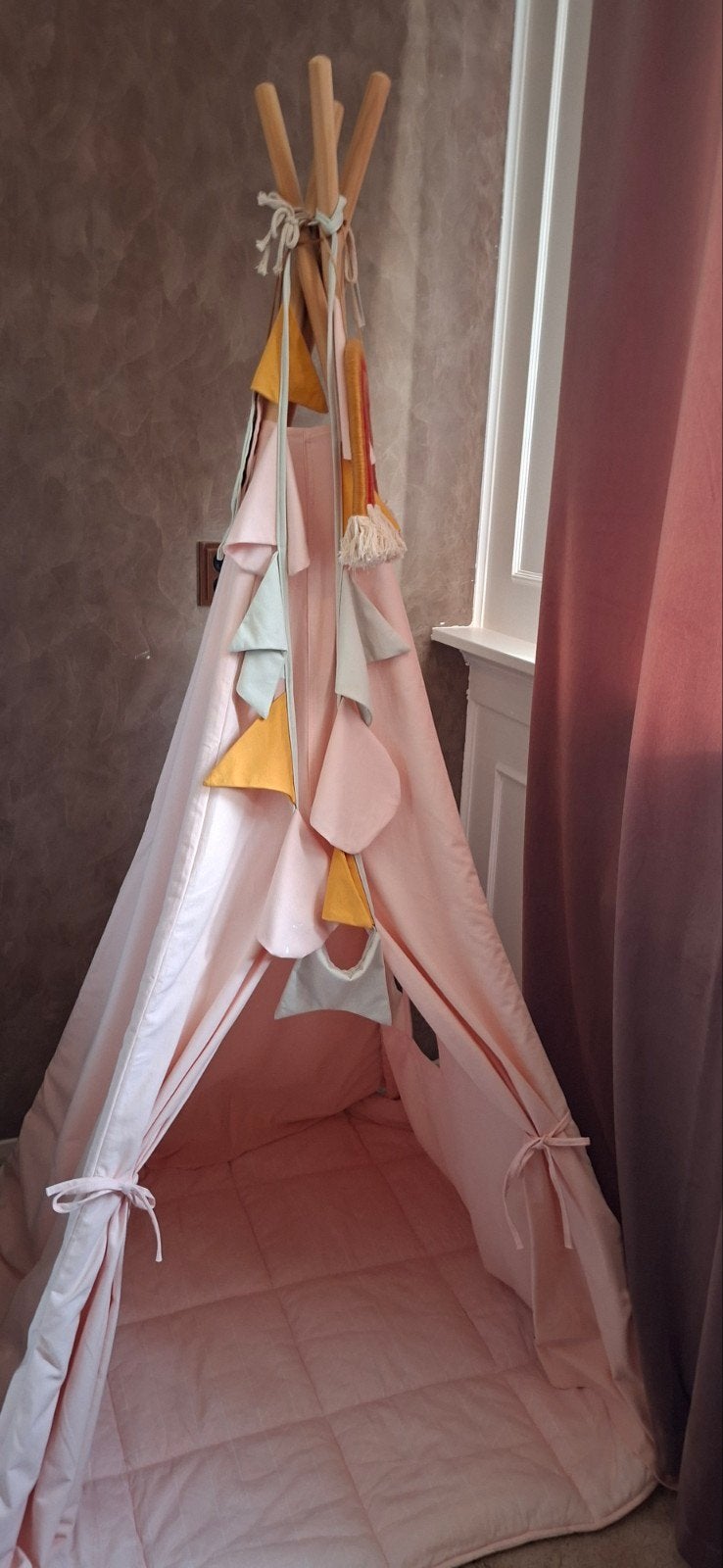 Little Dutch Tipi Tent Roze met Speelmat en Decoratie, Ophalen of Verzenden, Zo goed als nieuw, Hout