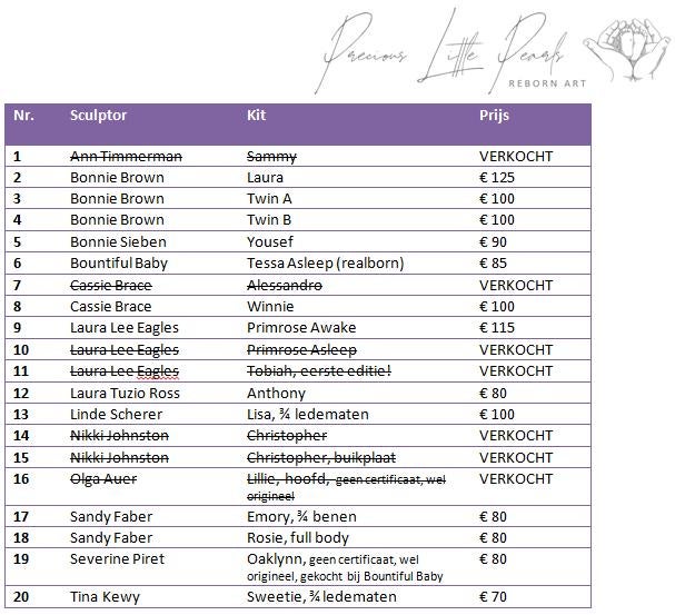 Reborn kits te koop!, Ophalen of Verzenden, Nieuw, Pop, Levensecht of Reborn