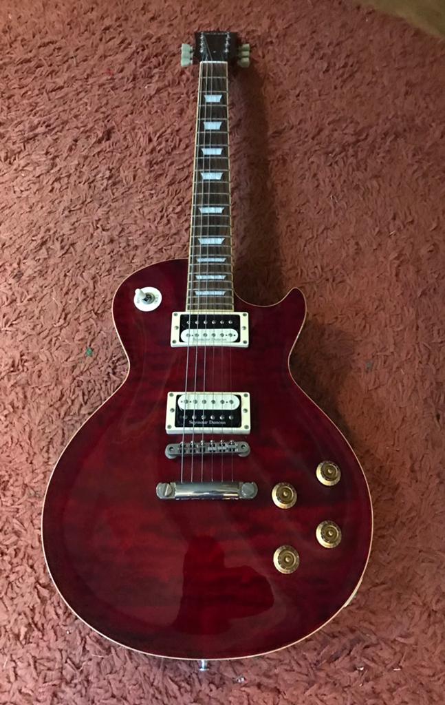 Edwards Les Paul E-LP-125 SDQM - Japanse topkwaliteit, Ophalen of Verzenden, Zo goed als nieuw, Solid body, Overige merken