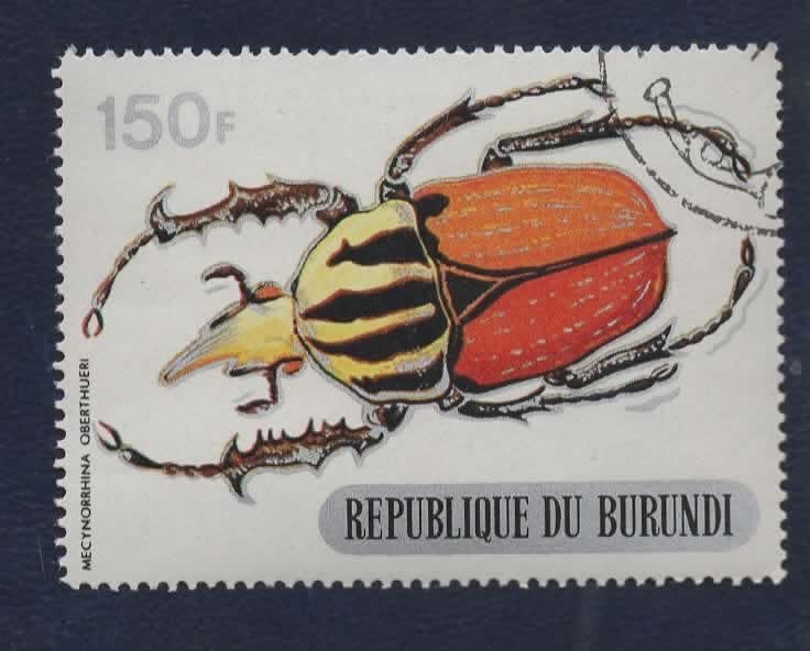 Fauna - Dieren - Reuze Oranje Bloemkever - Burundi 150 Fr., Verzenden, Gestempeld, Dier of Natuur