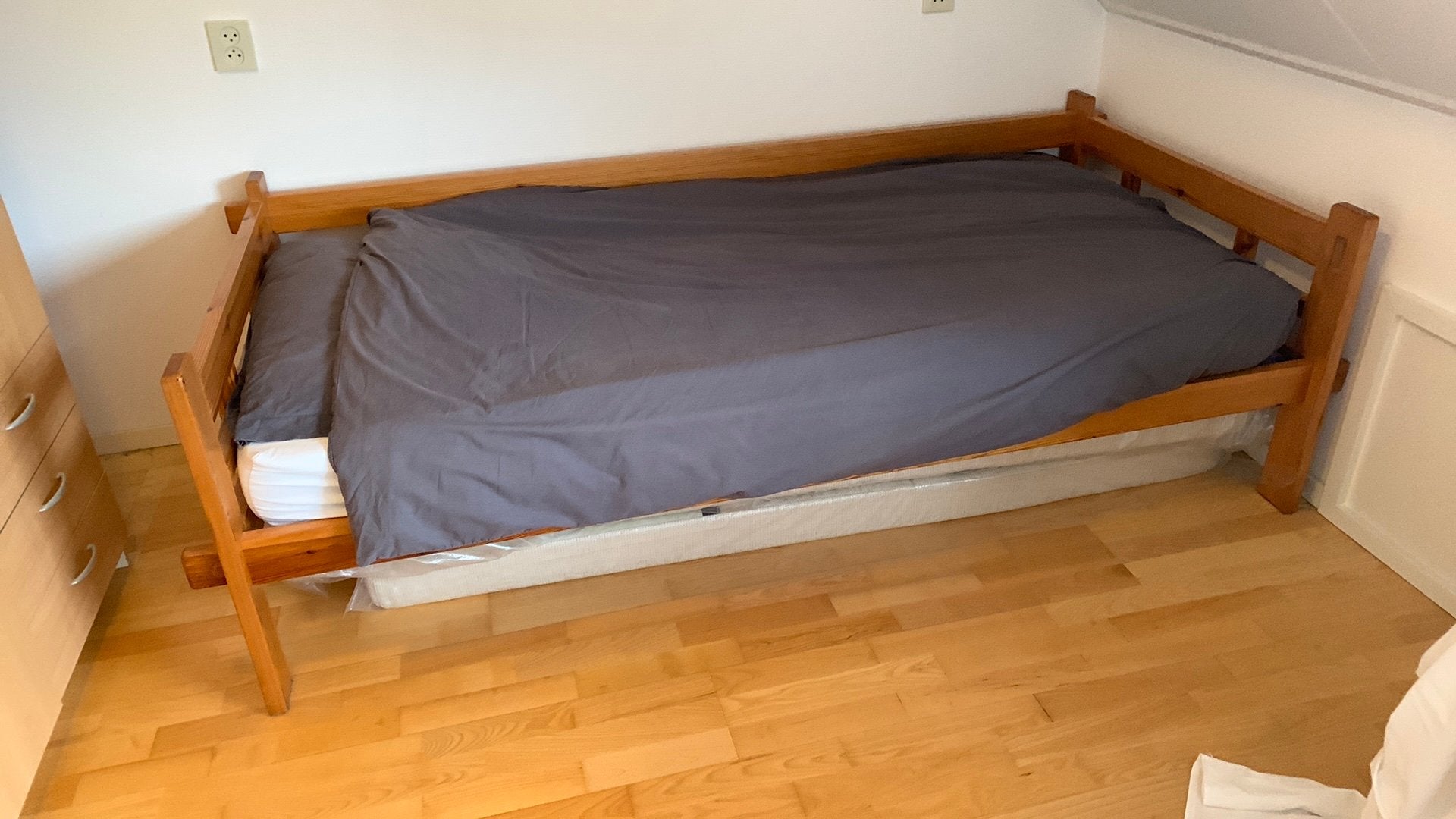 1-persoons bed/ledikant, Huis en Inrichting, Ophalen, Gebruikt, Eenpersoons, 90 cm