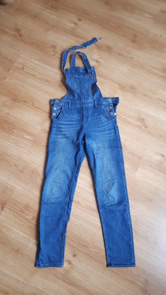 Denim tuinbroek maat 164, Ophalen of Verzenden, Zo goed als nieuw, Meisje, Overige typen