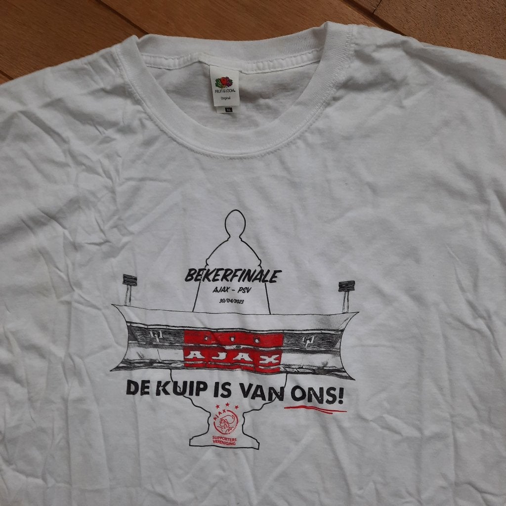 T- shirt bekerfinale AJAX - PSV maat XL, Maat XL, Ophalen of Verzenden, Shirt