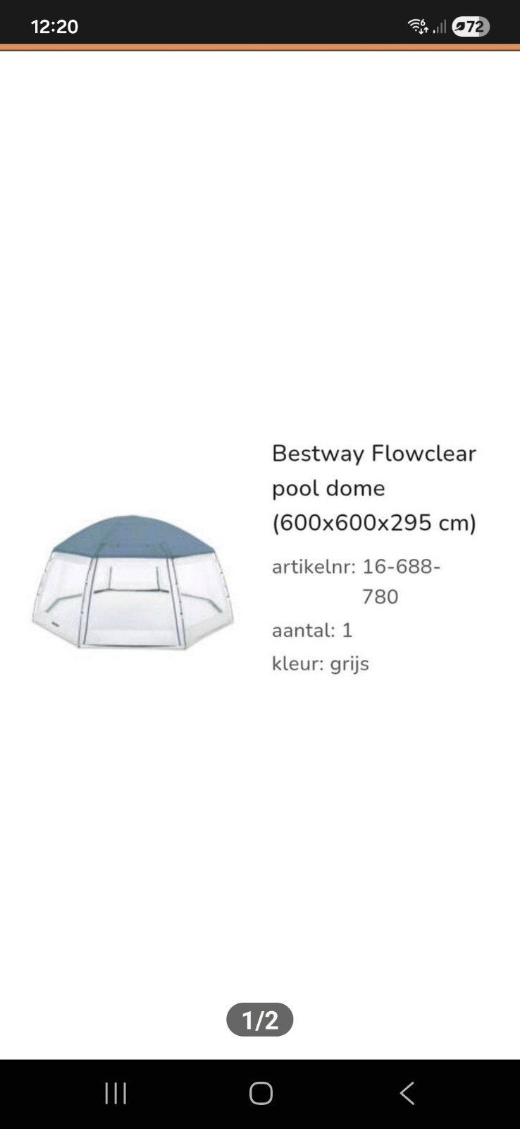 Zwembad overkapping, Tuin en Terras, Zwembad-toebehoren, Ophalen, Nieuw, Afdekzeil