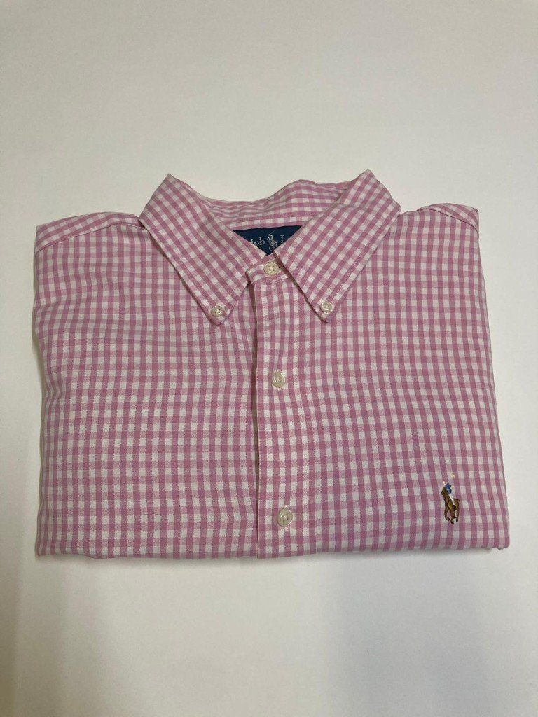 Ralph Lauren Overhemd –XL- Classic Fit - Pink White Blocked, Ralph Lauren, Ophalen of Verzenden, Zo goed als nieuw, Roze