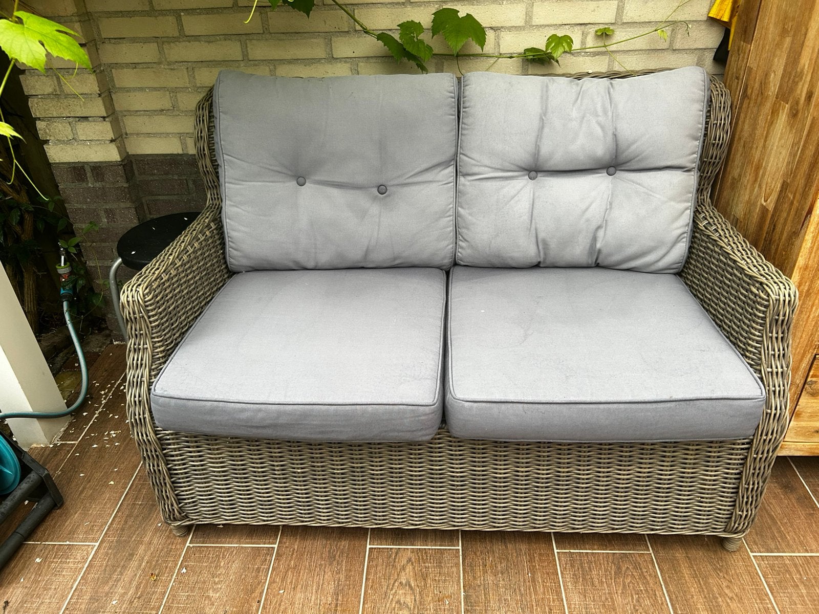 PR design tuinbank wicker, Tuin en Terras, Tuinbanken, Ophalen of Verzenden, Zo goed als nieuw, Wicker