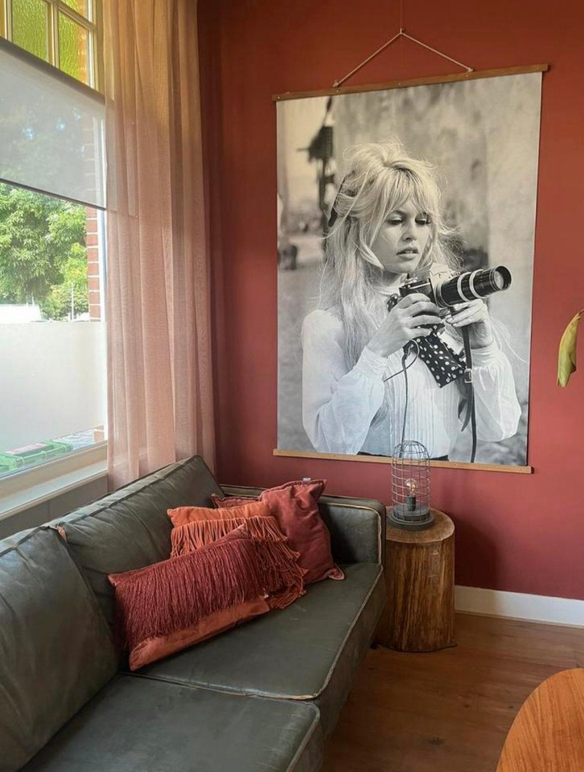 Bank leer bepure home rodeo groen woood hkliving loods 5, Ophalen, Gebruikt, Driepersoons, Leer