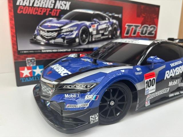 Nieuw gebouwd: Tamiya TT-02 Raybrig Honda NSX Concept GT, Elektro, Nieuw, Ophalen of Verzenden, Schaal 1:10