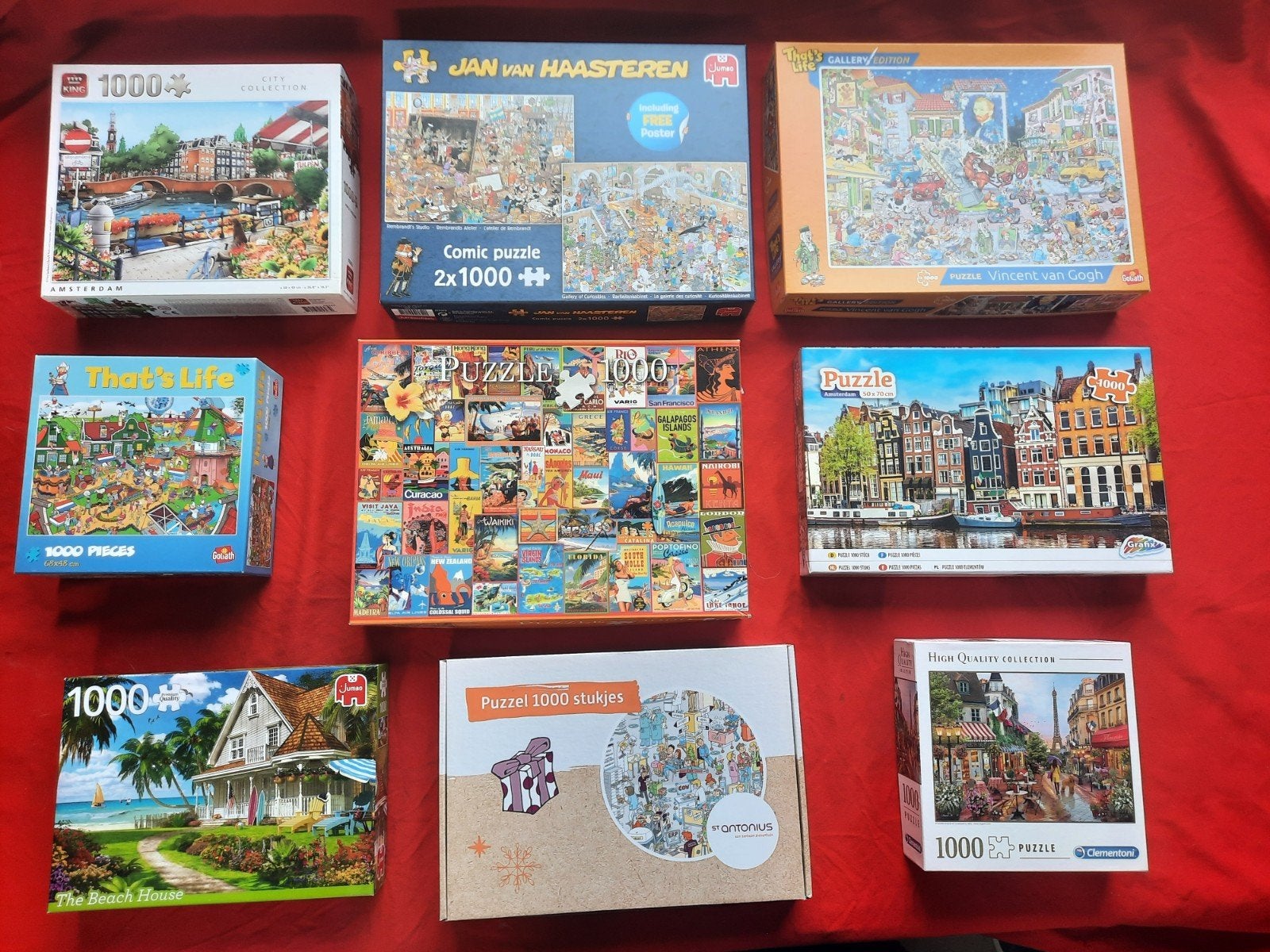 puzzels, 1000 stukjes, vanalleswat, Ophalen, 500 t/m 1500 stukjes, Zo goed als nieuw