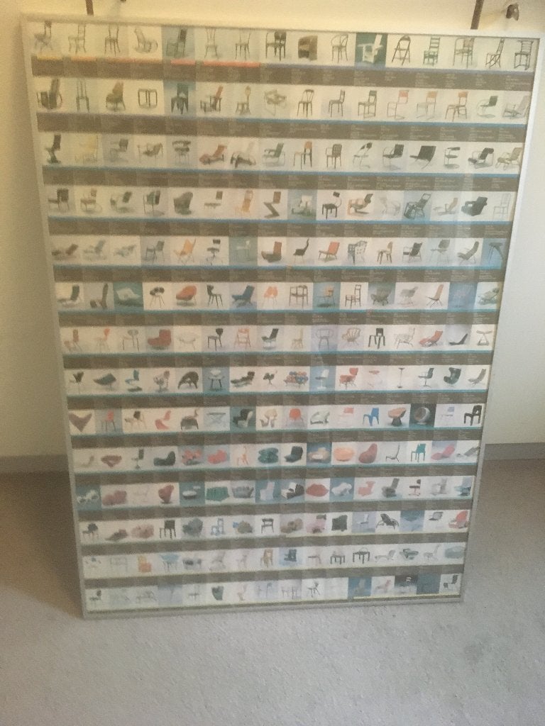 Vitra museum stoelenposter ingelijst, Met lijst, Ophalen of Verzenden, A1 t/m A3, Reclame