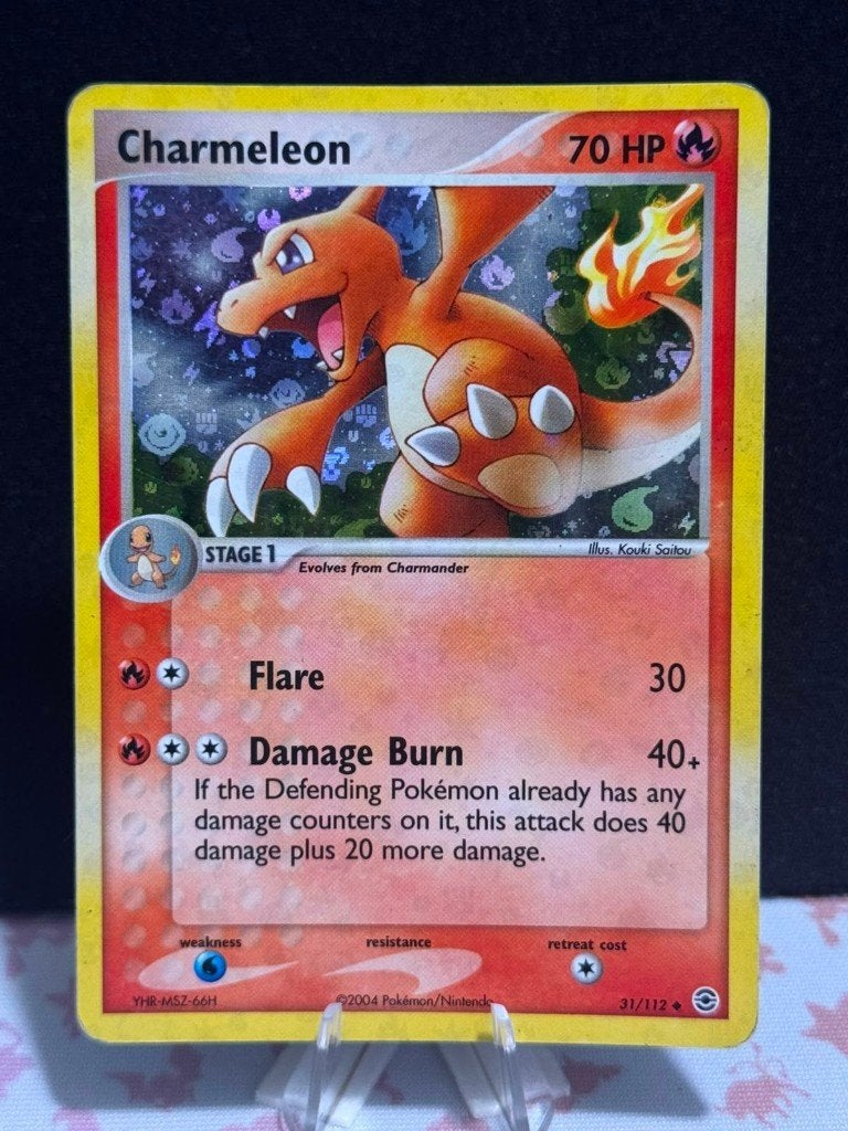 Pokemon Fire Red & Leaf Green Charmeleon 31/112 Reverse Holo, Ophalen of Verzenden, Gebruikt, Losse kaart, Foil