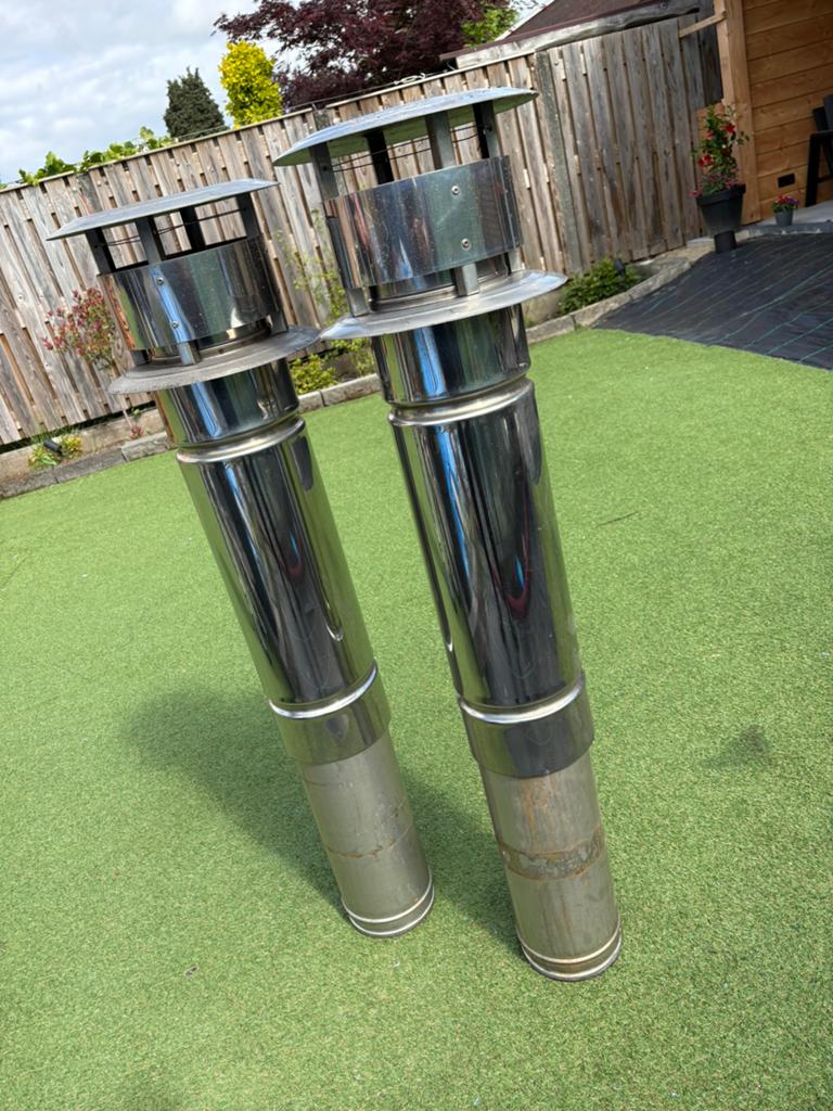 2x rookkanaal met kap 160 mm diameter ong 118 hoog, Ophalen, Gebruikt, Hout, Houtkachel