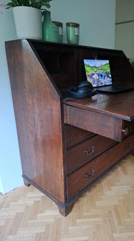 Houten ladekast / secretaire, Huis en Inrichting, Kasten | Secretaires, Ophalen, Gebruikt, Klassiek / Neutraal
