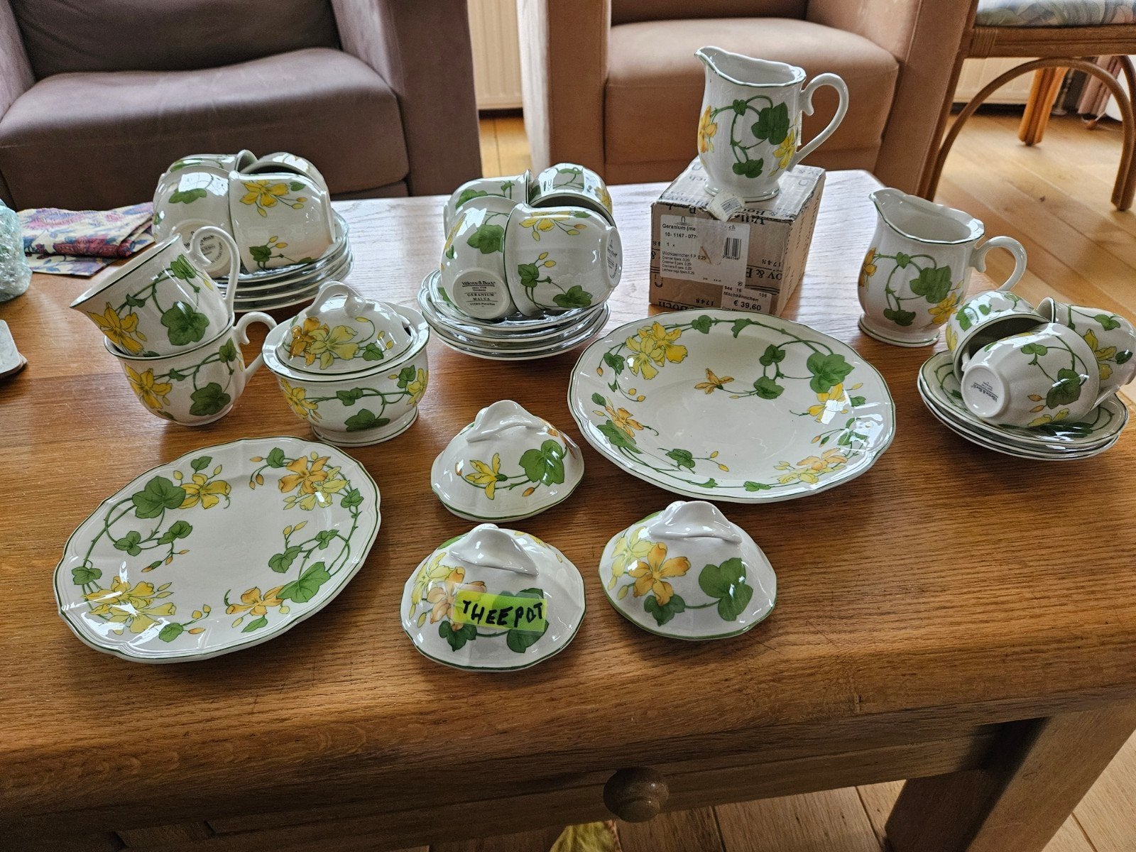 Villeroy & Boch Geranium Malva Servies - Diverse Stukken, Klassiek, Villeroy & Boch, Ophalen of Verzenden, Zo goed als nieuw