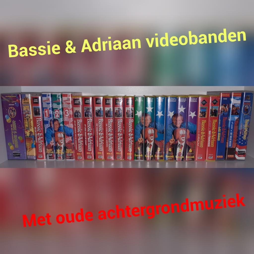 🟢 Bassie en Adriaan videobanden met oude achtergrondmuziek., Cd's en Dvd's, VHS | Film, Alle leeftijden, Ophalen of Verzenden
