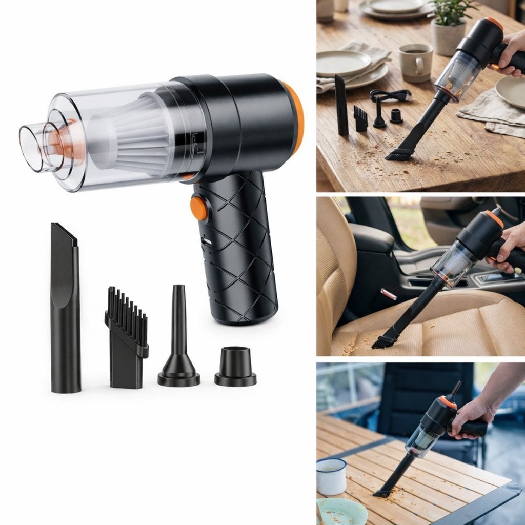 Compacte draadloze stofzuiger/compressor met opzetstukken, Overige merken, Verzenden, Kruimeldief, Draadloos