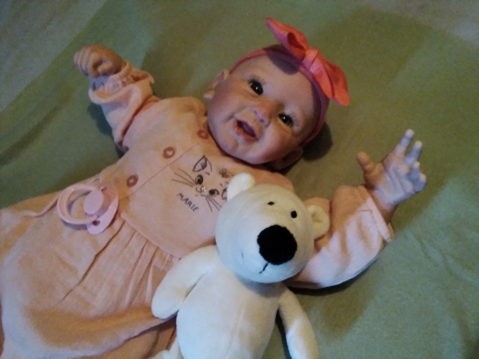 reborn girl, Verzamelen, Poppen, Ophalen of Verzenden, Zo goed als nieuw, Babypop, Levensecht of Reborn